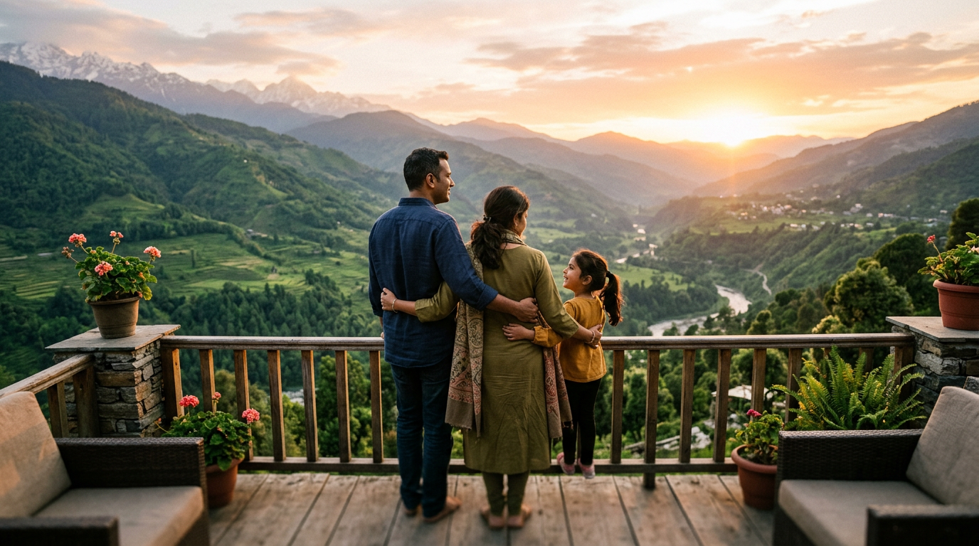 Family looking at future